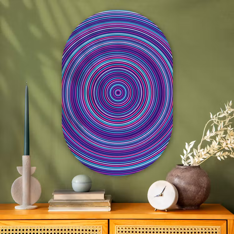 Glasbild Oval - Zusammenfassung – Kreise – Farbenfroh — 2