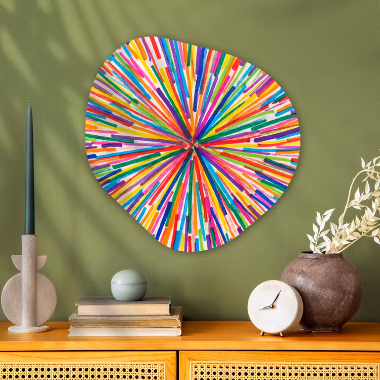 Glasbild Organische Form - Linien – Bunt – Abstrakt — 2
