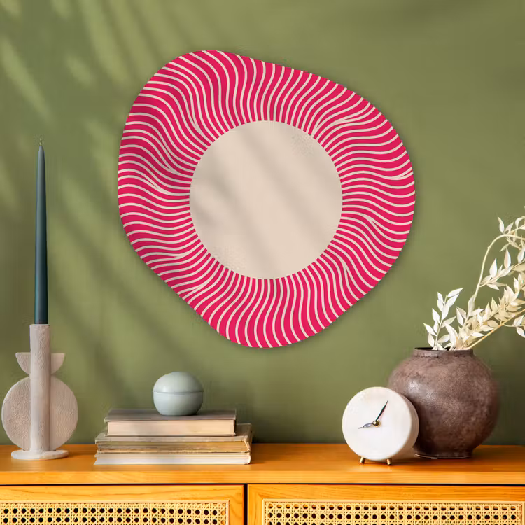 Glasbild Organische Form - Zusammenfassung – Muster – Rosa — 2