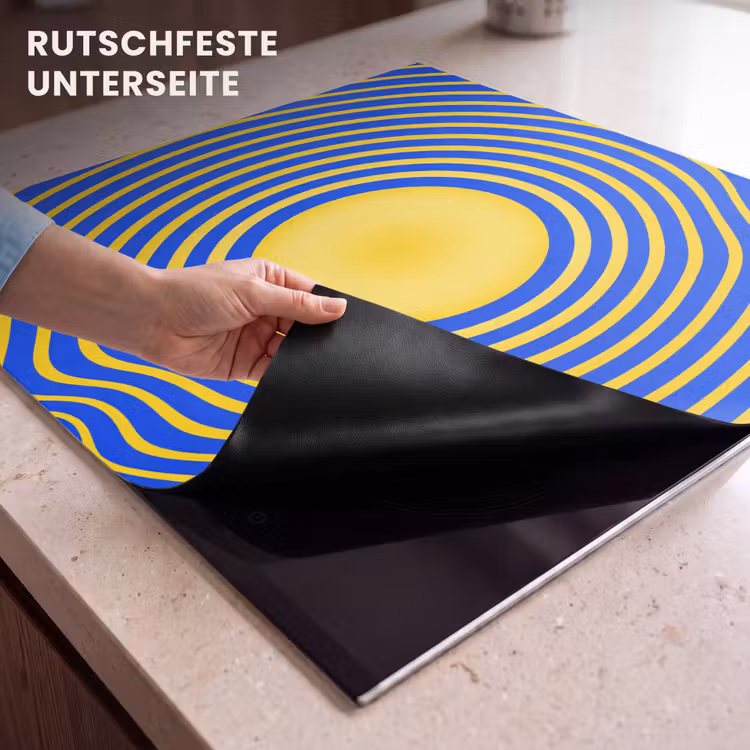 Herdabdeckplatte - Abstraktes Muster – Blau — 9