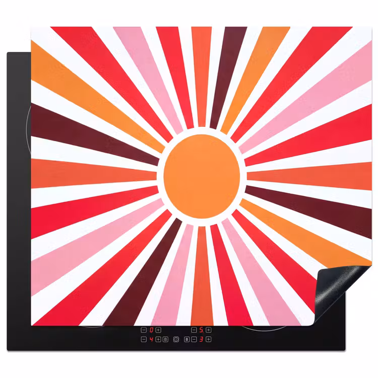 Herdabdeckplatte - Sonne – Strahlen – Abstrakt – Farbenfroh — 1