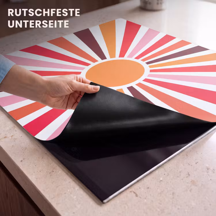 Herdabdeckplatte - Sonne – Strahlen – Abstrakt – Farbenfroh — 9