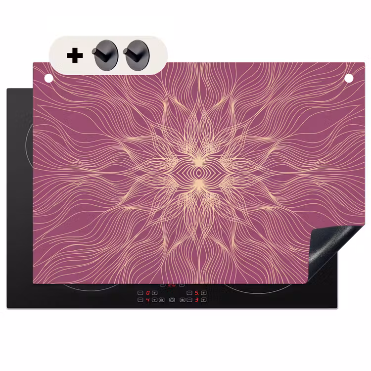 2-in-1 Herdabdeckplatte & Spritzschutz - Linien – Muster – Abstrakt — 1