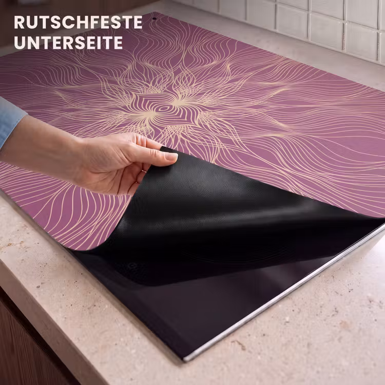 2-in-1 Herdabdeckplatte & Spritzschutz - Linien – Muster – Abstrakt — 4