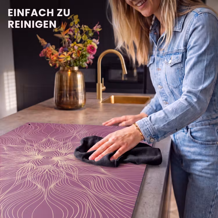2-in-1 Herdabdeckplatte & Spritzschutz - Linien – Muster – Abstrakt — 5