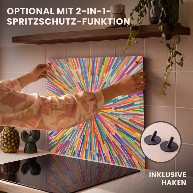 Herdabdeckplatte - Linien – Bunt – Abstrakt — 10