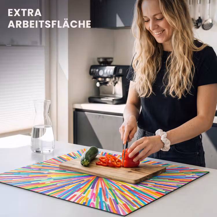 Herdabdeckplatte - Linien – Bunt – Abstrakt — 4
