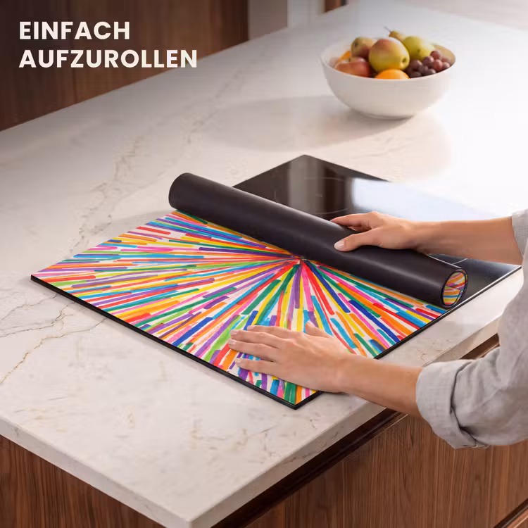 Herdabdeckplatte - Linien – Bunt – Abstrakt — 7