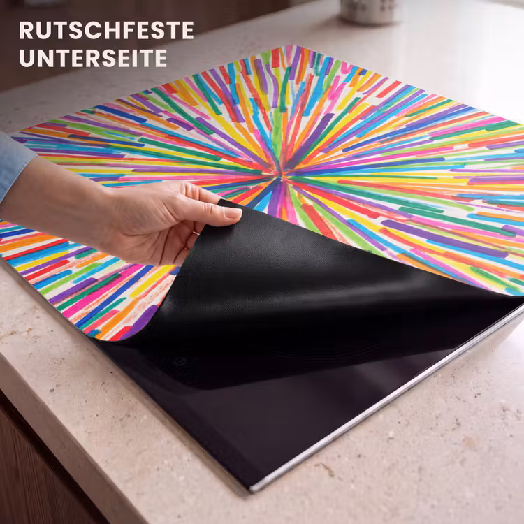 Herdabdeckplatte - Linien – Bunt – Abstrakt — 9