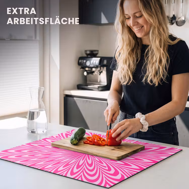 Herdabdeckplatte - Muster – Optisch – Rosa — 4
