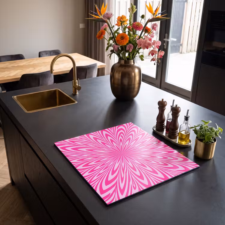Herdabdeckplatte - Muster – Optisch – Rosa — 5