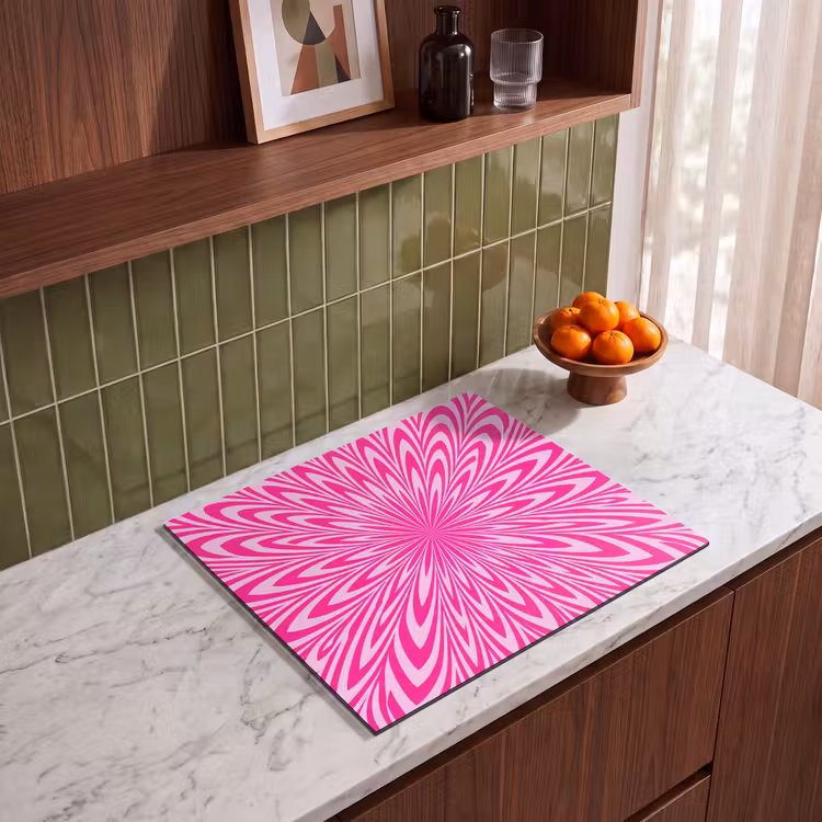 Herdabdeckplatte - Muster – Optisch – Rosa — 8