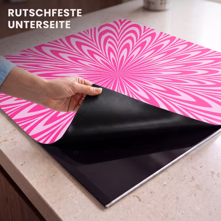 Herdabdeckplatte - Muster – Optisch – Rosa — 9