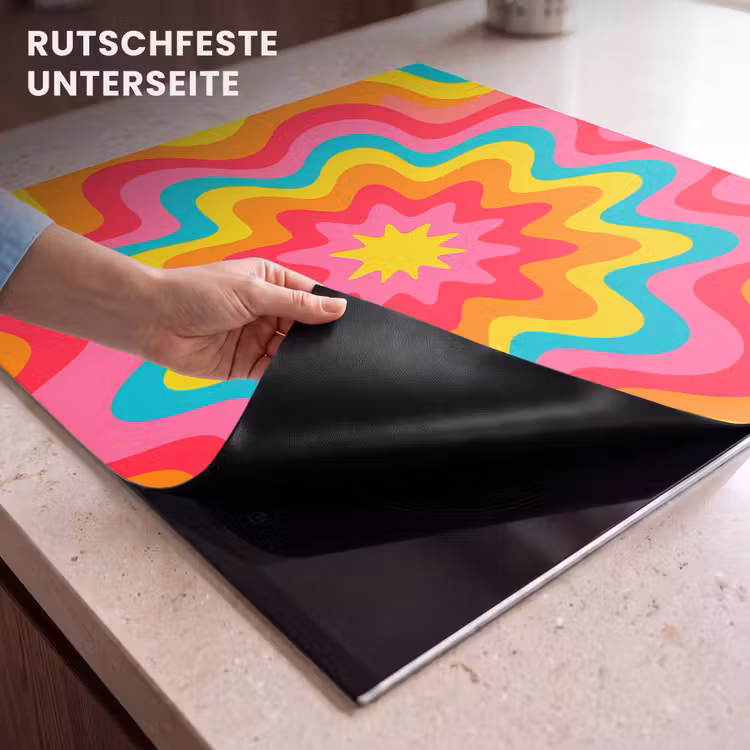 Herdabdeckplatte - Muster – Wellenförmig – Bunt — 9