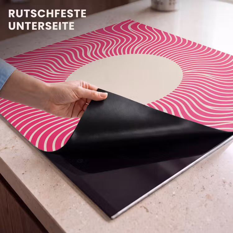 Herdabdeckplatte - Zusammenfassung – Muster – Rosa — 9