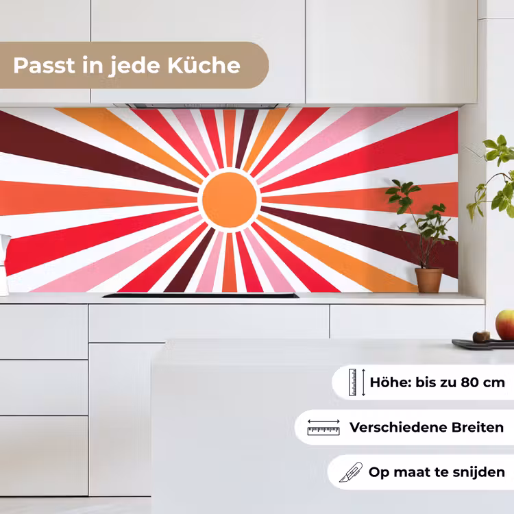 Küchenrückwand - Sonne – Strahlen – Abstrakt – Farbenfroh — 7