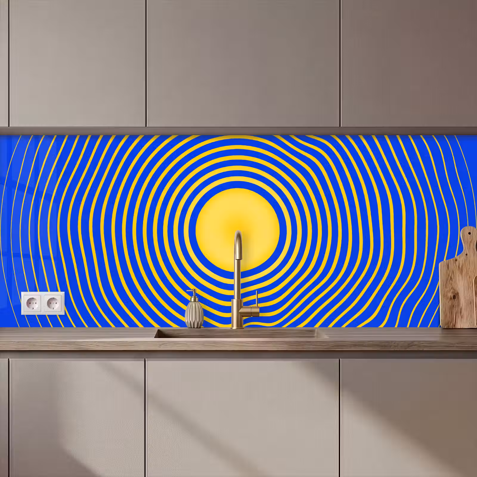 Küchenrückwand - Abstraktes Muster – Blau — 1