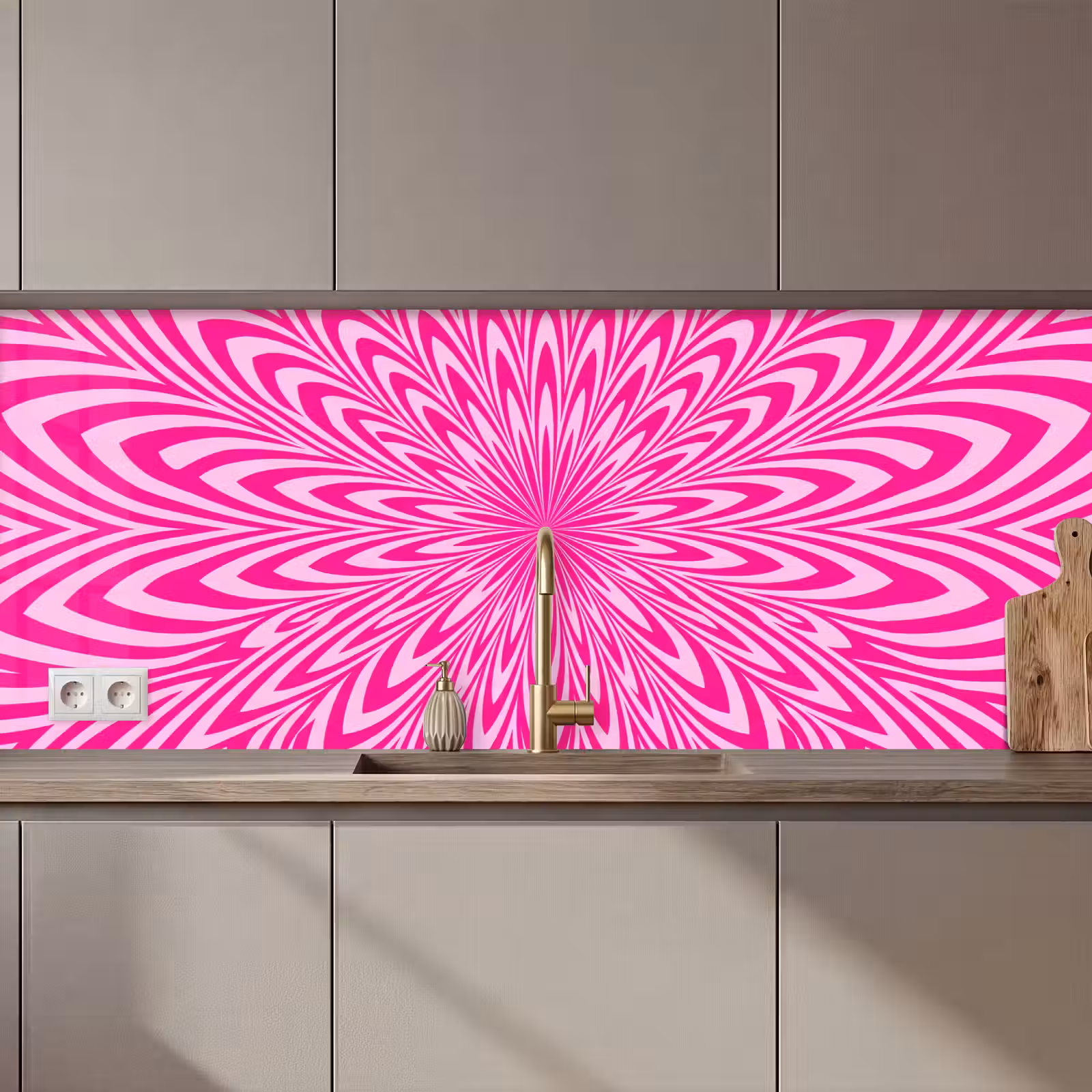 Küchenrückwand - Muster – Optisch – Rosa — 1