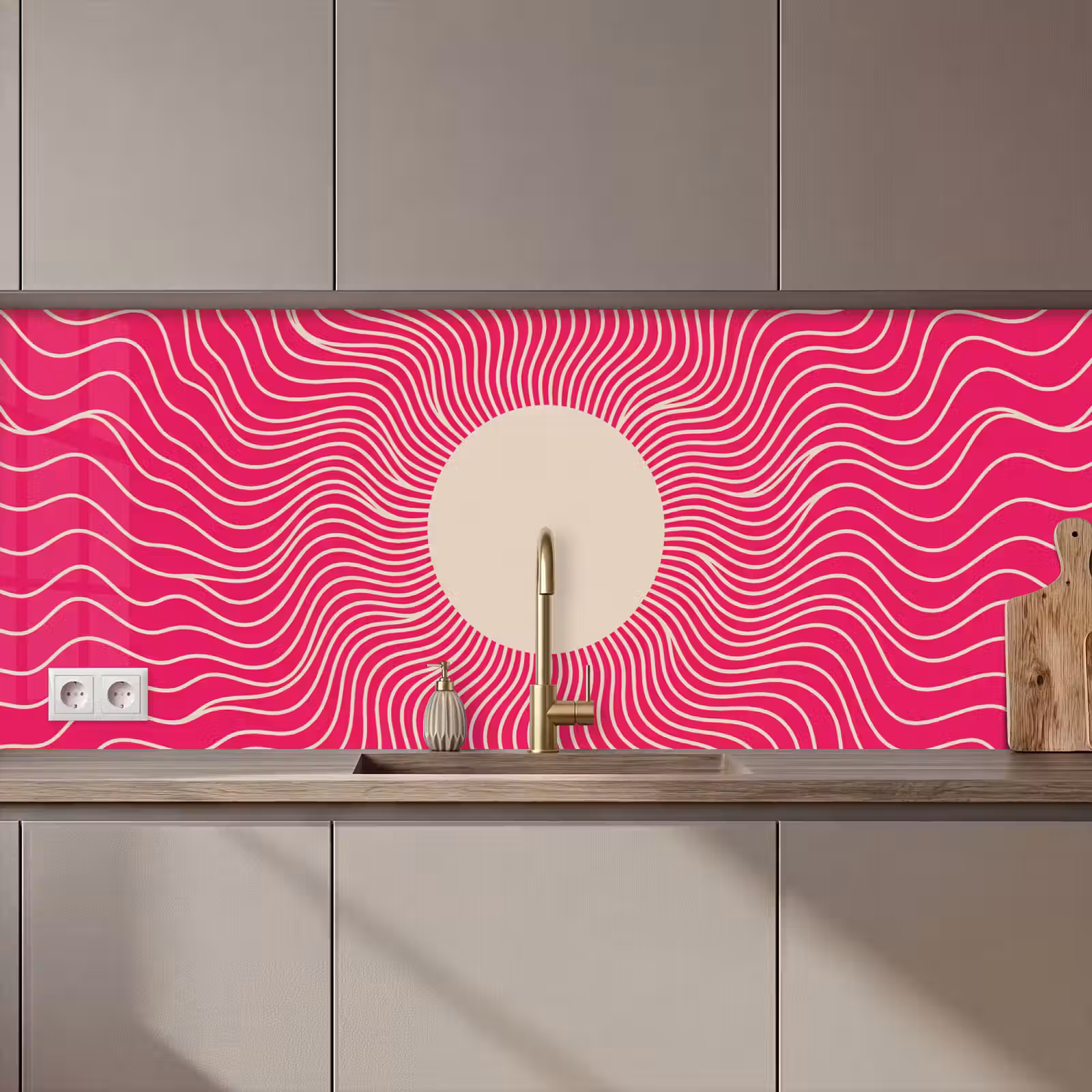 Küchenrückwand - Zusammenfassung – Muster – Rosa — 1