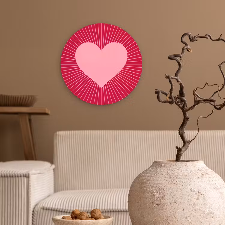 Forexbild Rund - Herz – Strahlen – Liebe – Abstrakt – Rosa — 2