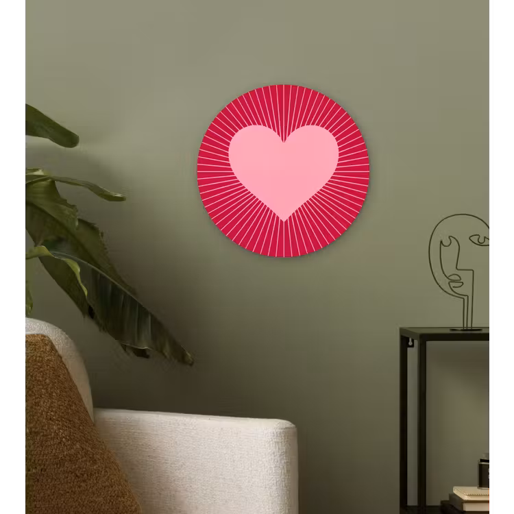 Forexbild Rund - Herz – Strahlen – Liebe – Abstrakt – Rosa — 3