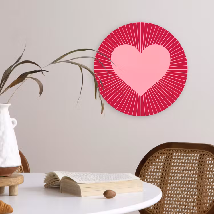 Forexbild Rund - Herz – Strahlen – Liebe – Abstrakt – Rosa — 4