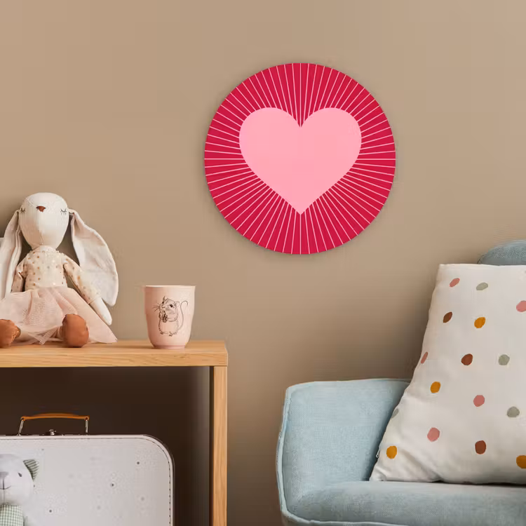 Forexbild Rund - Herz – Strahlen – Liebe – Abstrakt – Rosa — 5