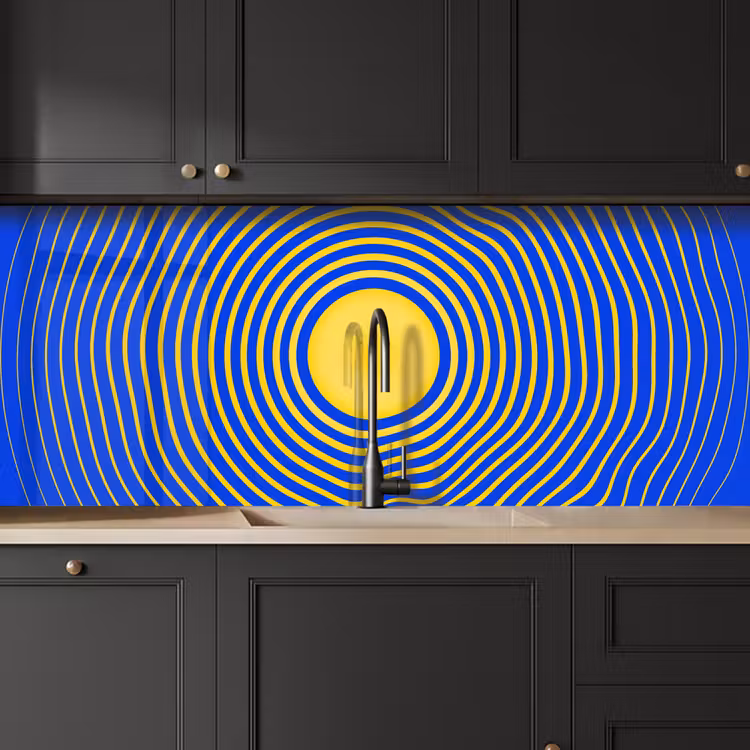 Küchenrückwand - Abstraktes Muster – Blau — 6