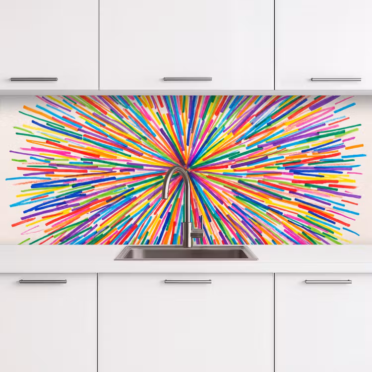 Küchenrückwand - Linien – Bunt – Abstrakt — 4