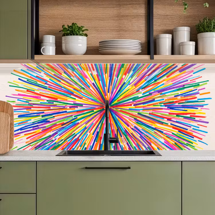 Küchenrückwand - Linien – Bunt – Abstrakt — 8