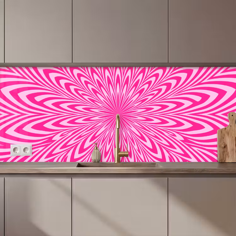Küchenrückwand - Muster – Optisch – Rosa — 1