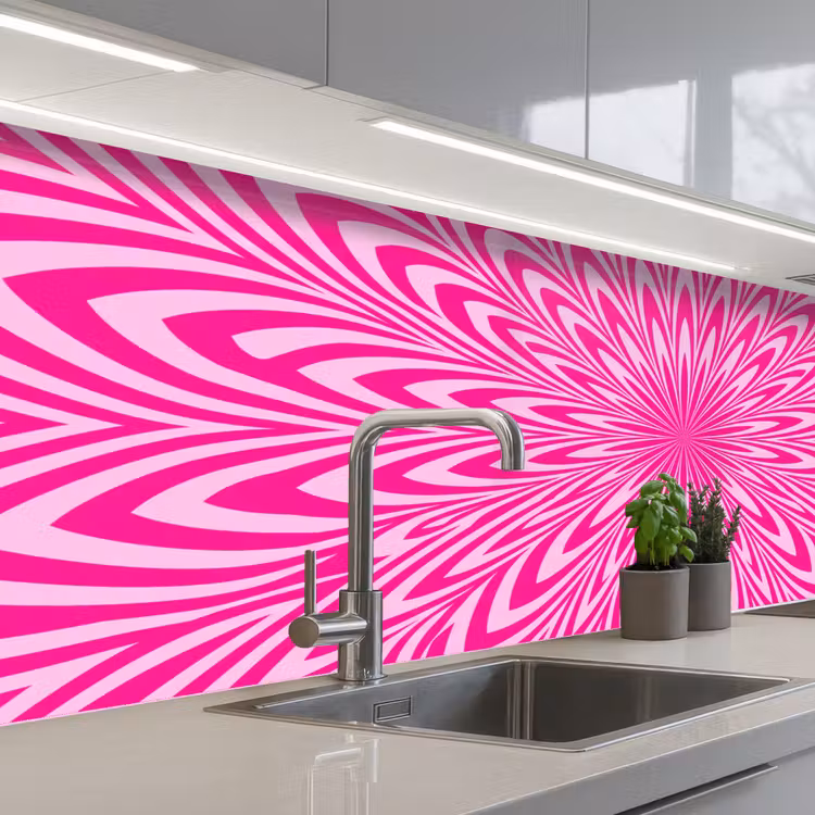 Küchenrückwand - Muster – Optisch – Rosa — 2