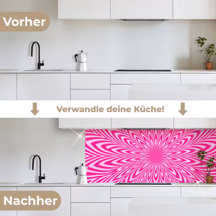 Küchenrückwand - Muster – Optisch – Rosa — 3