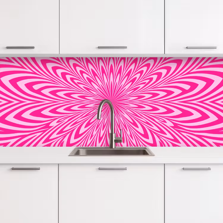 Küchenrückwand - Muster – Optisch – Rosa — 4
