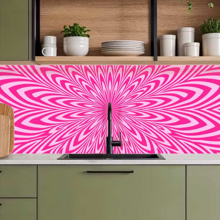 Küchenrückwand - Muster – Optisch – Rosa — 8