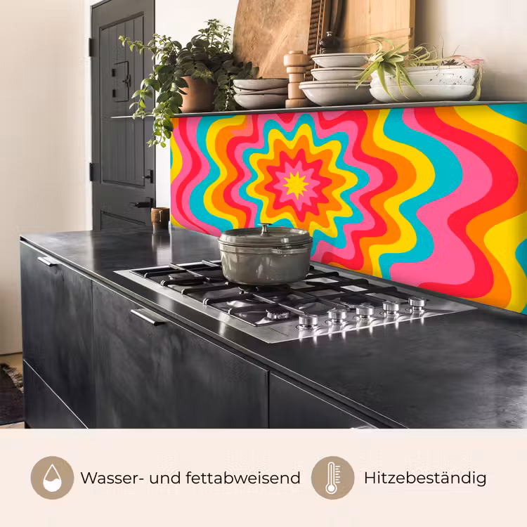 Küchenrückwand - Muster – Wellenförmig – Bunt — 5