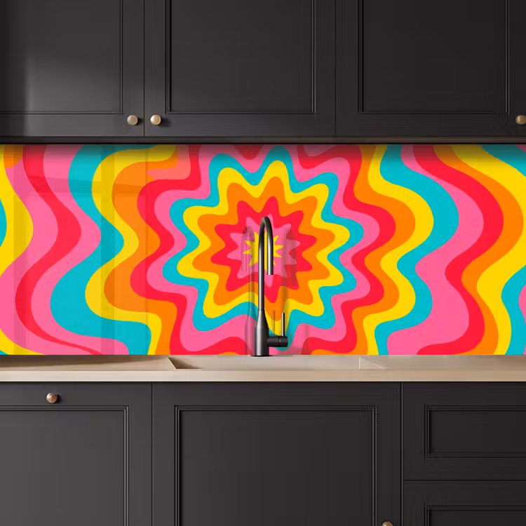 Küchenrückwand - Muster – Wellenförmig – Bunt — 6