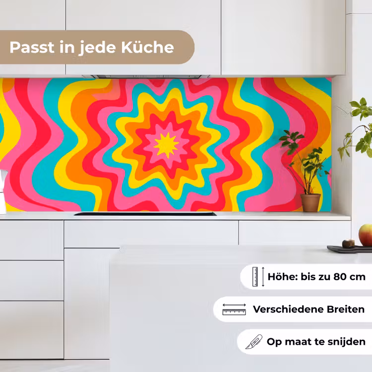 Küchenrückwand - Muster – Wellenförmig – Bunt — 7