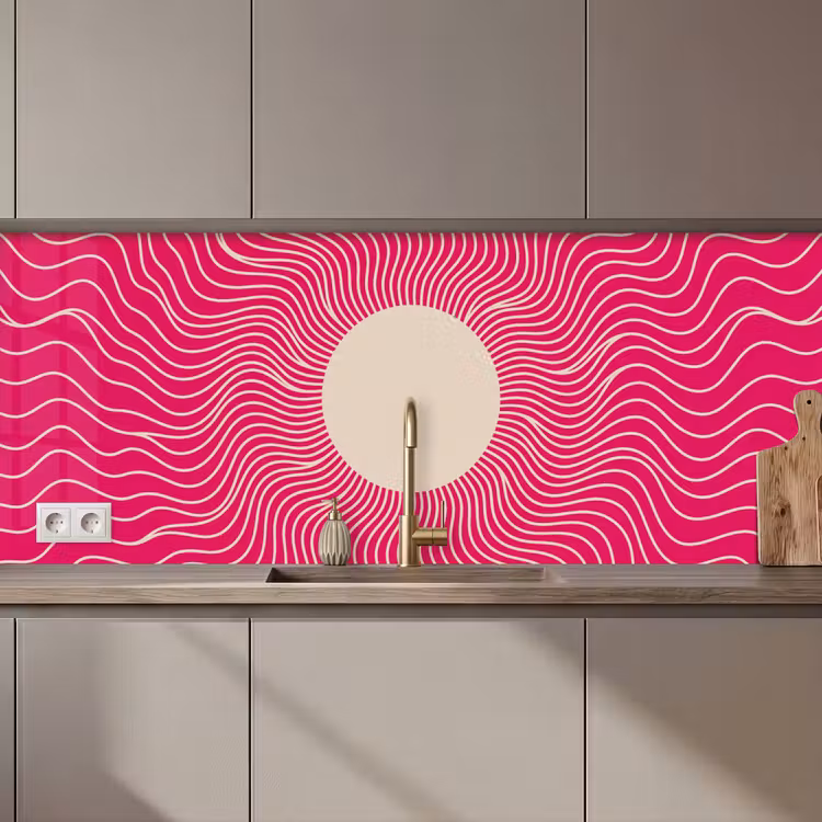 Küchenrückwand - Zusammenfassung – Muster – Rosa — 1