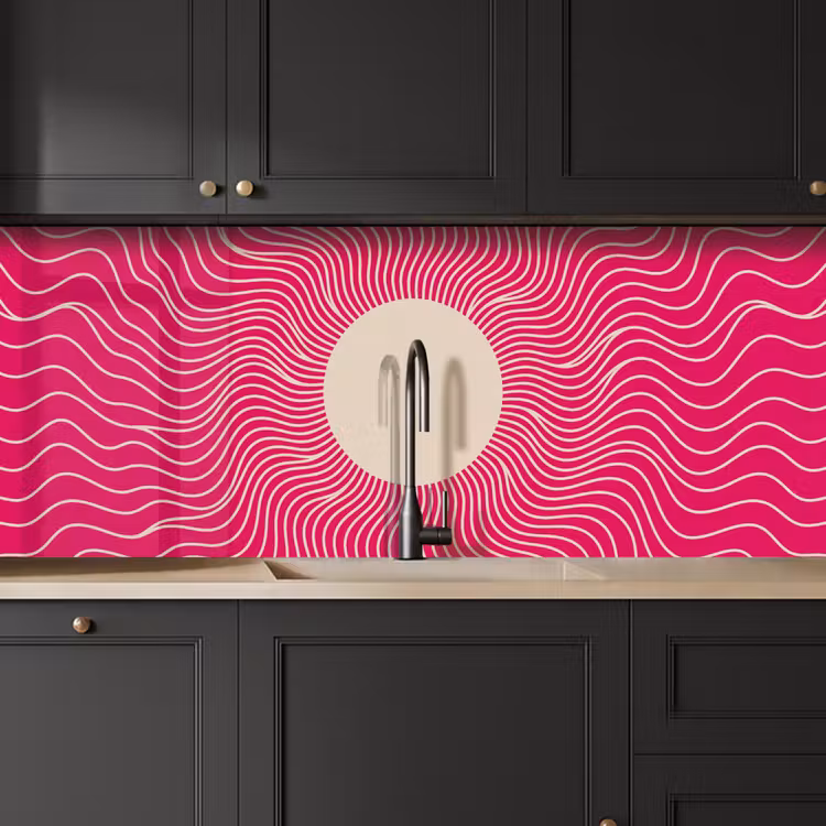 Küchenrückwand - Zusammenfassung – Muster – Rosa — 6