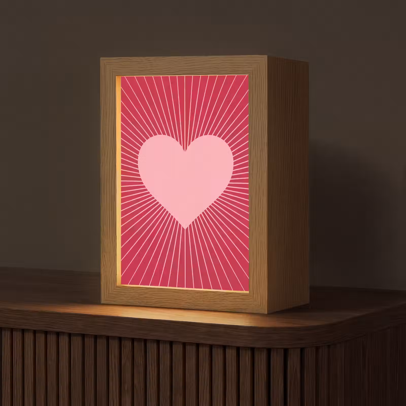 Personalisierte Lightbox - Herz – Strahlen – Liebe – Abstrakt – Rosa — 1