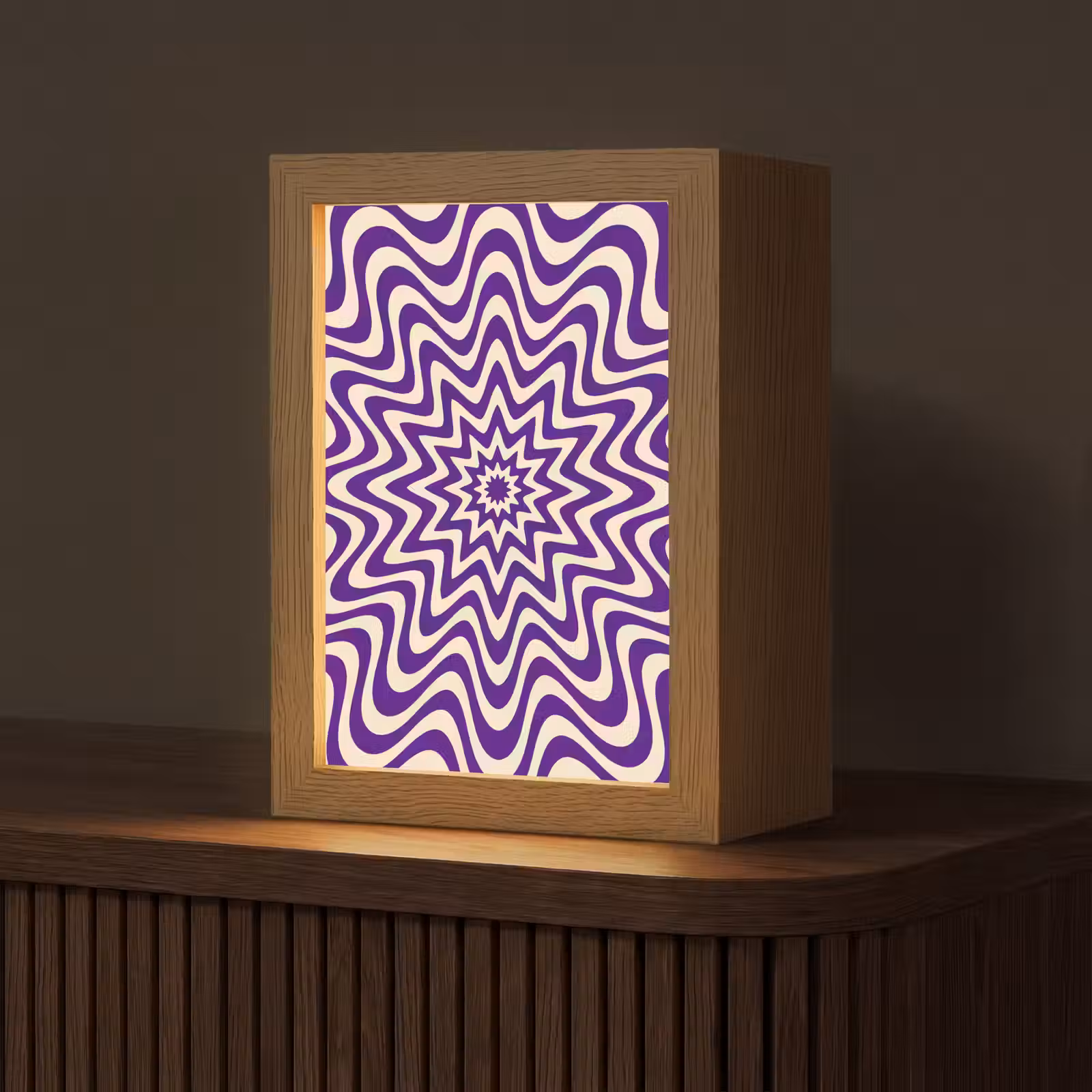 Personalisierte Lightbox - Zusammenfassung – Wellen – Optisch – Modern – Lila — 1