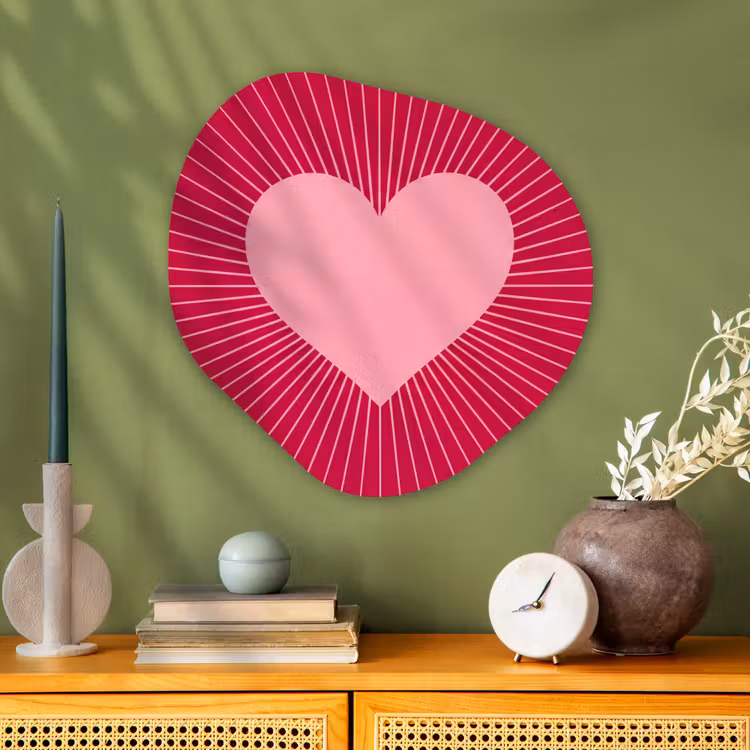 Alu-Dibond-Bild Organische Form - Herz – Strahlen – Liebe – Abstrakt – Rosa — 2