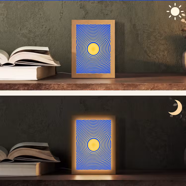 Personalisierte Lightbox - Abstraktes Muster – Blau — 5
