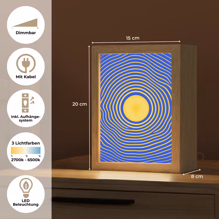 Personalisierte Lightbox - Abstraktes Muster – Blau — 6