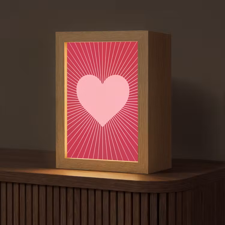 Personalisierte Lightbox - Herz – Strahlen – Liebe – Abstrakt – Rosa — 1