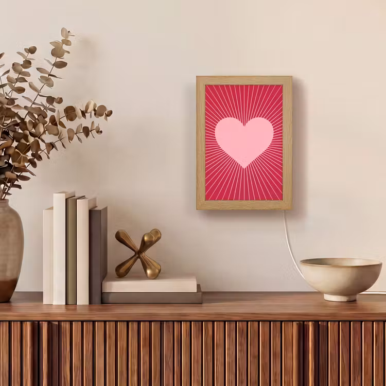 Personalisierte Lightbox - Herz – Strahlen – Liebe – Abstrakt – Rosa — 4