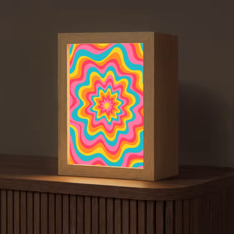 Personalisierte Lightbox - Muster – Wellenförmig – Bunt — 1