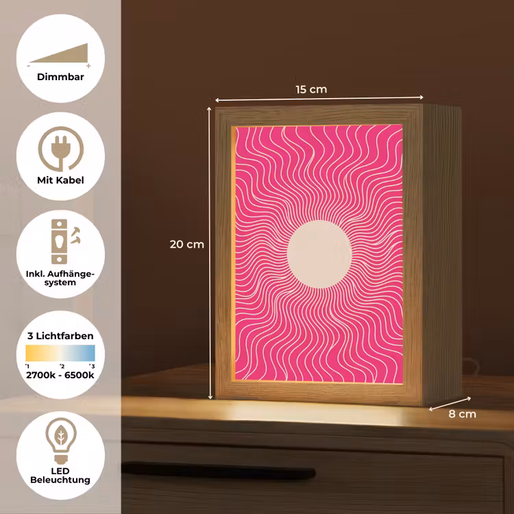 Personalisierte Lightbox - Zusammenfassung – Muster – Rosa — 6