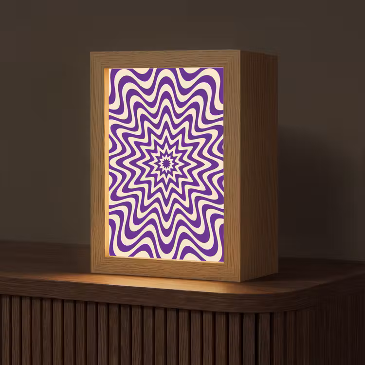 Personalisierte Lightbox - Zusammenfassung – Wellen – Optisch – Modern – Lila — 1